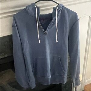 J Crew blue hoodie with white strings -size small /unisex